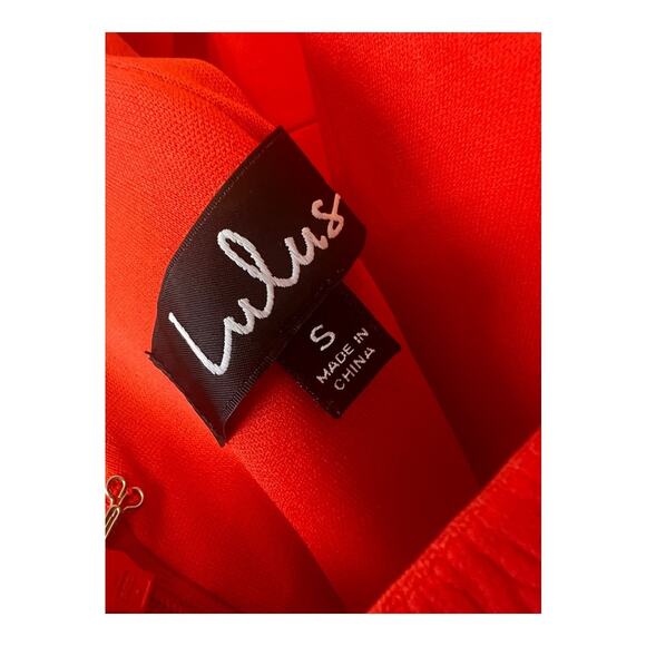 Lulus Our Last Dance Coral Red Ruffled Mini Dress Orange Asymmetrical Small - Picture 6 of 8